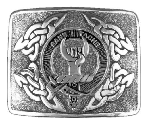 Image 1 of Napier Clan Badge Interlace Mens Sterling Silver Kilt Belt Buckle