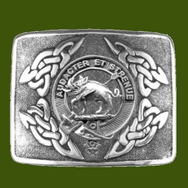 Image 0 of Pollock Clan Badge Interlace Mens Stylish Pewter Kilt Belt Buckle