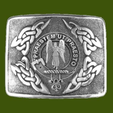 Image 0 of Preston Clan Badge Interlace Mens Stylish Pewter Kilt Belt Buckle