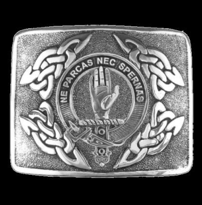 Image 0 of Lamont Clan Badge Interlace Mens Sterling Silver Kilt Belt Buckle