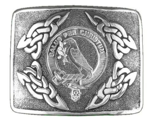 Image 1 of Abernethy Clan Badge Interlace Mens Sterling Silver Kilt Belt Buckle