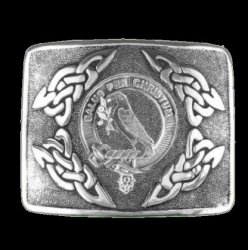 Abernethy Clan Badge Interlace Mens Sterling Silver Kilt Belt Buckle