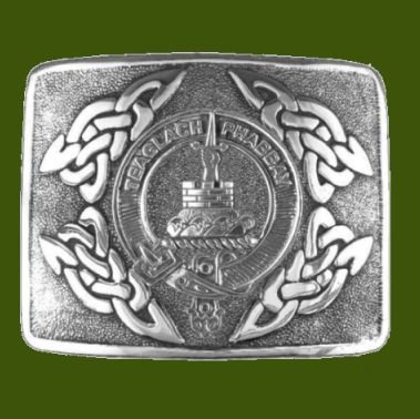 Image 0 of Morrison Clan Badge Interlace Mens Stylish Pewter Kilt Belt Buckle