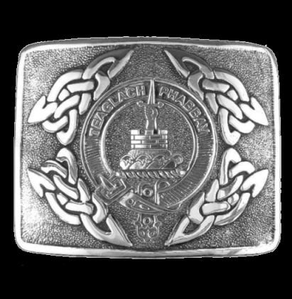 Image 0 of Morrison Clan Badge Interlace Mens Sterling Silver Kilt Belt Buckle