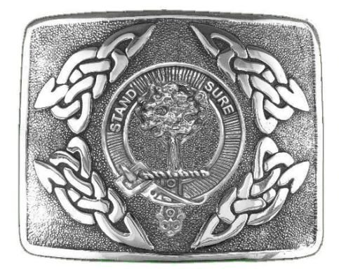Image 1 of Anderson Clan Badge Interlace Mens Sterling Silver Kilt Belt Buckle