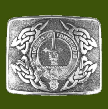 Image 0 of Shaw Clan Badge Interlace Mens Stylish Pewter Kilt Belt Buckle
