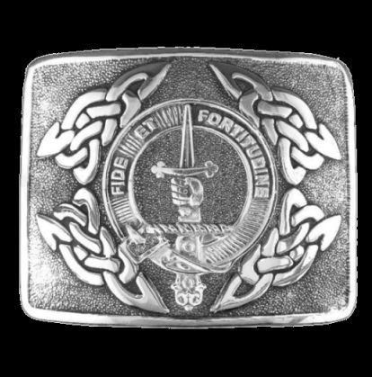 Image 0 of Shaw Clan Badge Interlace Mens Sterling Silver Kilt Belt Buckle