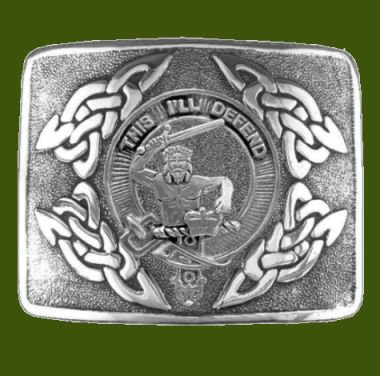 Image 0 of MacFarlane Clan Badge Interlace Mens Stylish Pewter Kilt Belt Buckle