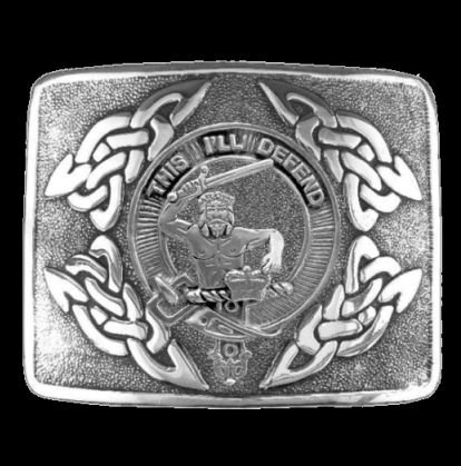 Image 0 of MacFarlane Clan Badge Interlace Mens Sterling Silver Kilt Belt Buckle