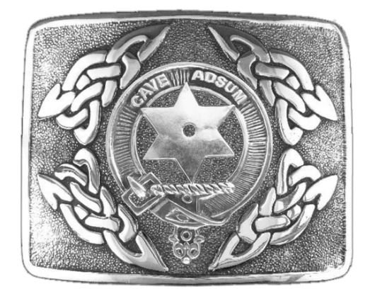 Image 1 of Jardine Clan Badge Interlace Mens Sterling Silver Kilt Belt Buckle