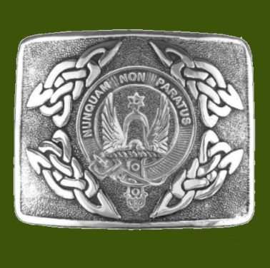 Image 0 of Johnston Clan Badge Interlace Mens Stylish Pewter Kilt Belt Buckle