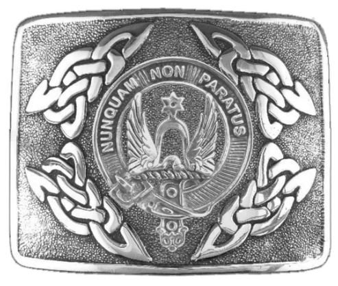 Image 1 of Johnston Clan Badge Interlace Mens Stylish Pewter Kilt Belt Buckle