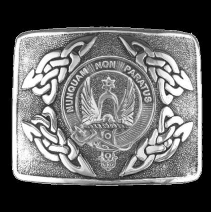 Image 0 of Johnston Clan Badge Interlace Mens Sterling Silver Kilt Belt Buckle