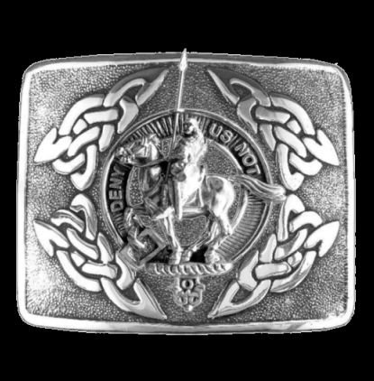 Image 0 of Thompson Clan Badge Interlace Mens Sterling Silver Kilt Belt Buckle