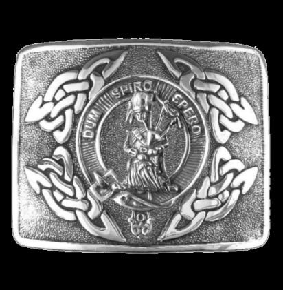Image 0 of MacLennan Clan Badge Interlace Mens Sterling Silver Kilt Belt Buckle