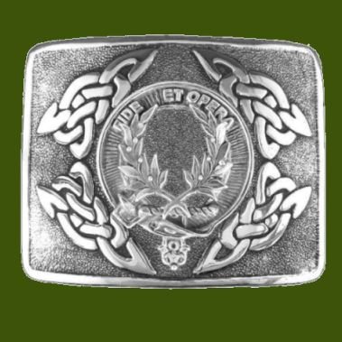 Image 0 of MacArthur Clan Badge Interlace Mens Stylish Pewter Kilt Belt Buckle