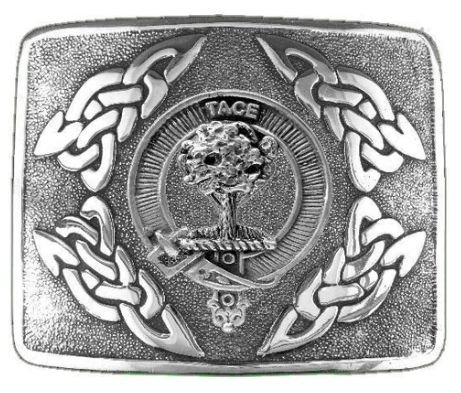 Image 1 of Abercrombie Clan Badge Interlace Mens Sterling Silver Kilt Belt Buckle
