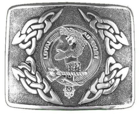 Image 1 of Adair Clan Badge Interlace Mens Sterling Silver Kilt Belt Buckle