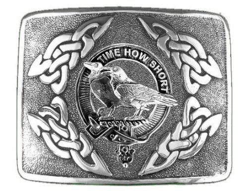 Image 1 of Akins Clan Badge Interlace Mens Stylish Pewter Kilt Belt Buckle