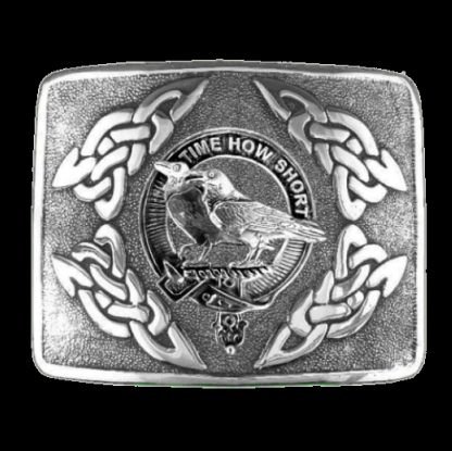 Image 0 of Akins Clan Badge Interlace Mens Sterling Silver Kilt Belt Buckle