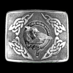Akins Clan Badge Interlace Mens Sterling Silver Kilt Belt Buckle