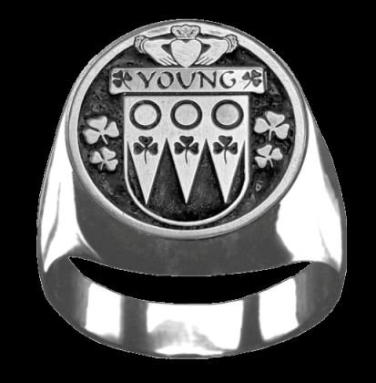 Image 0 of Young Irish Coat Of Arms Family Crest Mens Sterling Silver Ring