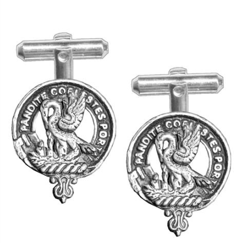 Image 1 of Gibson Clan Badge Stylish Pewter Clan Crest Cufflinks
