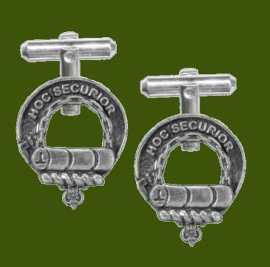 Image 0 of Grierson Clan Badge Stylish Pewter Clan Crest Cufflinks