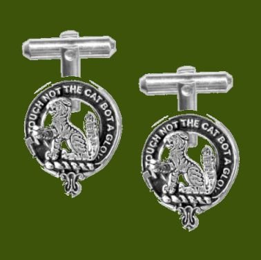 Image 0 of Gow Clan Badge Stylish Pewter Clan Crest Cufflinks