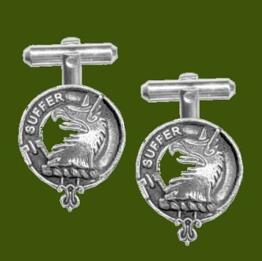 Image 0 of Haldane Clan Badge Stylish Pewter Clan Crest Cufflinks