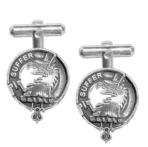 Image 1 of Haldane Clan Badge Sterling Silver Clan Crest Cufflinks