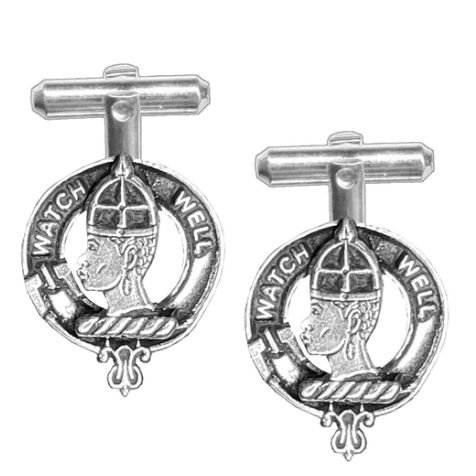 Image 1 of Haliburton Clan Badge Sterling Silver Clan Crest Cufflinks