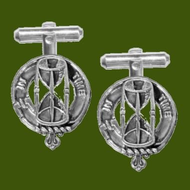 Image 0 of Houston Clan Badge Stylish Pewter Clan Crest Cufflinks