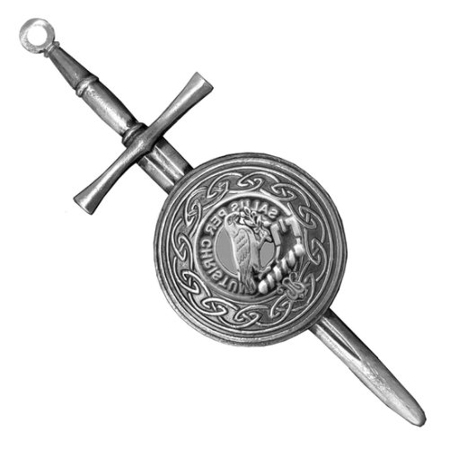 Image 1 of Abernethy Clan Badge Sterling Silver Dirk Shield Large Clan Crest Kilt Pin
