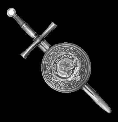 Image 0 of Adair Clan Badge Sterling Silver Dirk Shield Large Clan Crest Kilt Pin