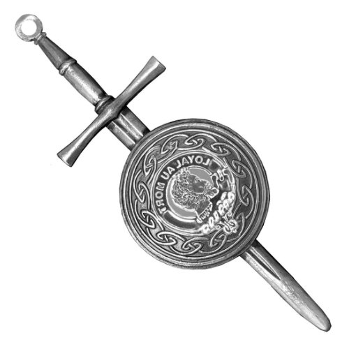 Image 1 of Adair Clan Badge Sterling Silver Dirk Shield Large Clan Crest Kilt Pin