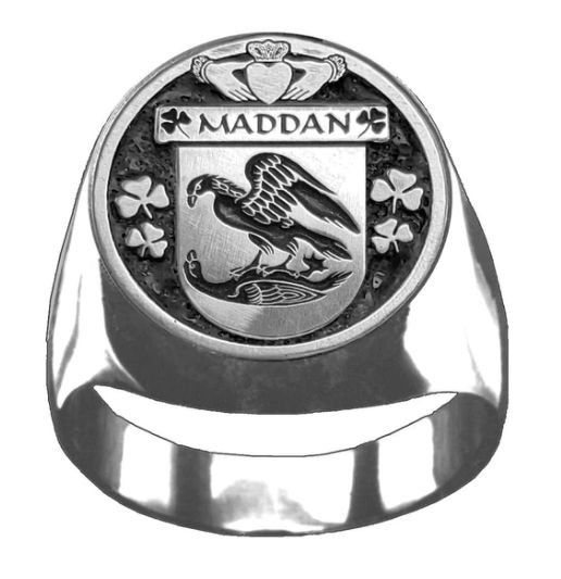 Image 1 of Madden Irish Coat Of Arms Family Crest Mens Sterling Silver Ring