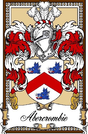 Image 0 of Abercrombie Bookplate Coat Of Arms Family Crest Paper Poster