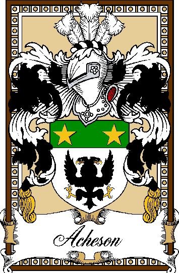 Image 0 of Acheson Bookplate Coat Of Arms Family Crest Paper Poster