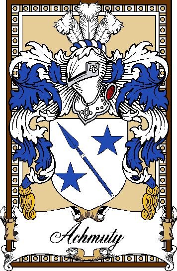 Image 0 of Achmuty Bookplate Coat Of Arms Family Crest Paper Poster
