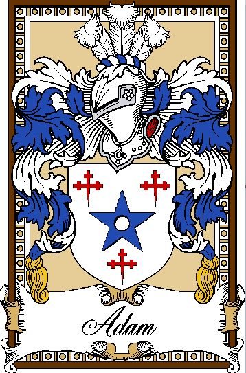 Image 0 of Adam Bookplate Coat Of Arms Family Crest Paper Poster