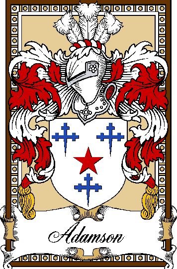 Image 0 of Adamson Bookplate Coat Of Arms Family Crest Paper Poster