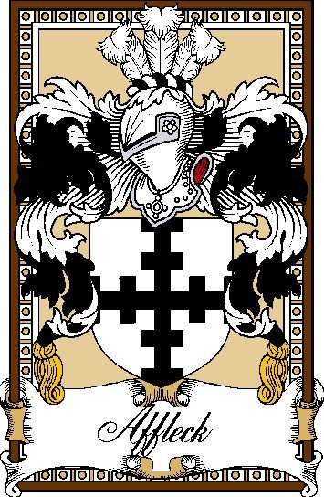 Image 0 of Affleck Bookplate Coat Of Arms Family Crest Paper Poster