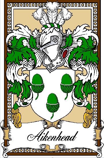 Image 0 of Aikenhead Bookplate Coat Of Arms Family Crest Paper Poster
