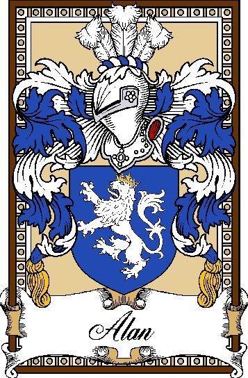 Image 0 of Alan Bookplate Coat Of Arms Family Crest Paper Poster