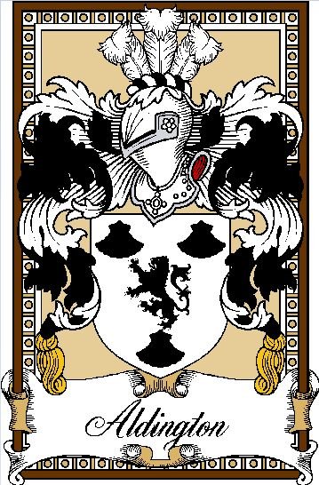 Image 0 of Aldington Bookplate Coat Of Arms Family Crest Paper Poster