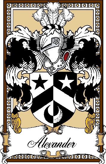 Image 0 of Alexander Bookplate Coat Of Arms Family Crest Paper Poster