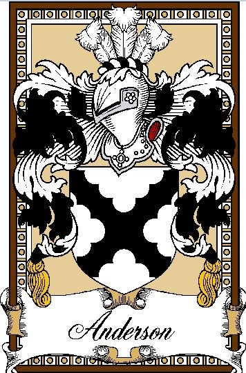 Image 0 of Anderson Bookplate Coat Of Arms Family Crest Paper Poster