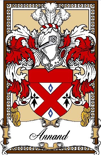Image 0 of Annand Bookplate Coat Of Arms Family Crest Paper Poster
