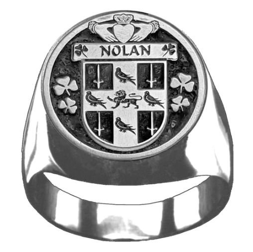 Image 1 of Nolan Irish Coat Of Arms Family Crest Mens Sterling Silver Ring